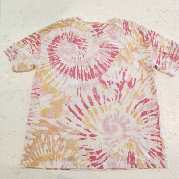 Toon Squad Spce Jam tie dye crewneck short-sleeved tee pink yellow. Bugs medium - Picture 3 of 4